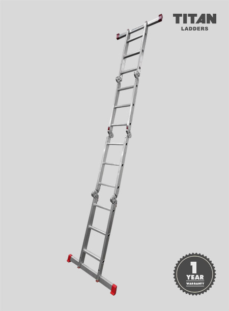 Titan Ladders - Flex-Plus Multi-Purpose Folding Ladder with Stabiliser Bar
