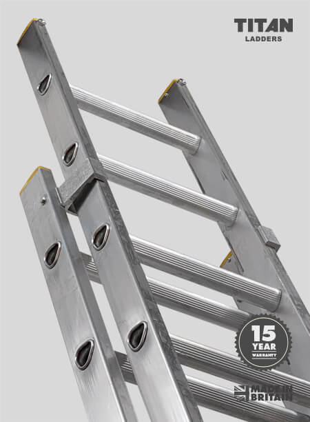 Double or Triple Extension Titan Aluminium Classic Trade Extension Ladders 